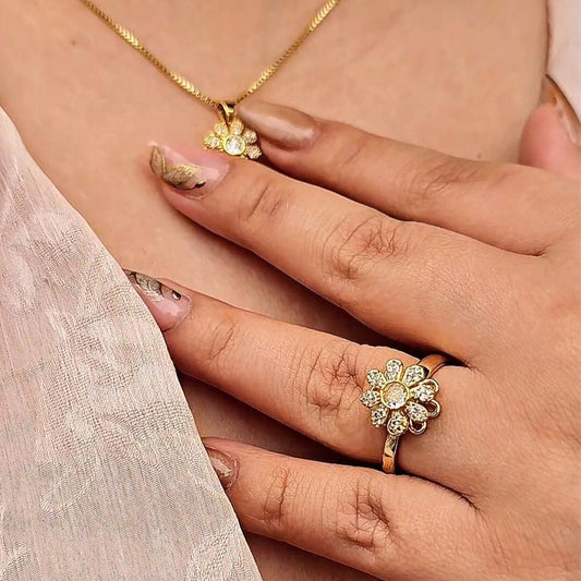 Box Exclusivo Girasol Antiestres - Collar, anillo y Cofre 💖