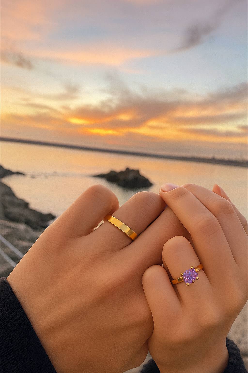 Anillos Promesa Alma Morada – Set para Pareja Octubre