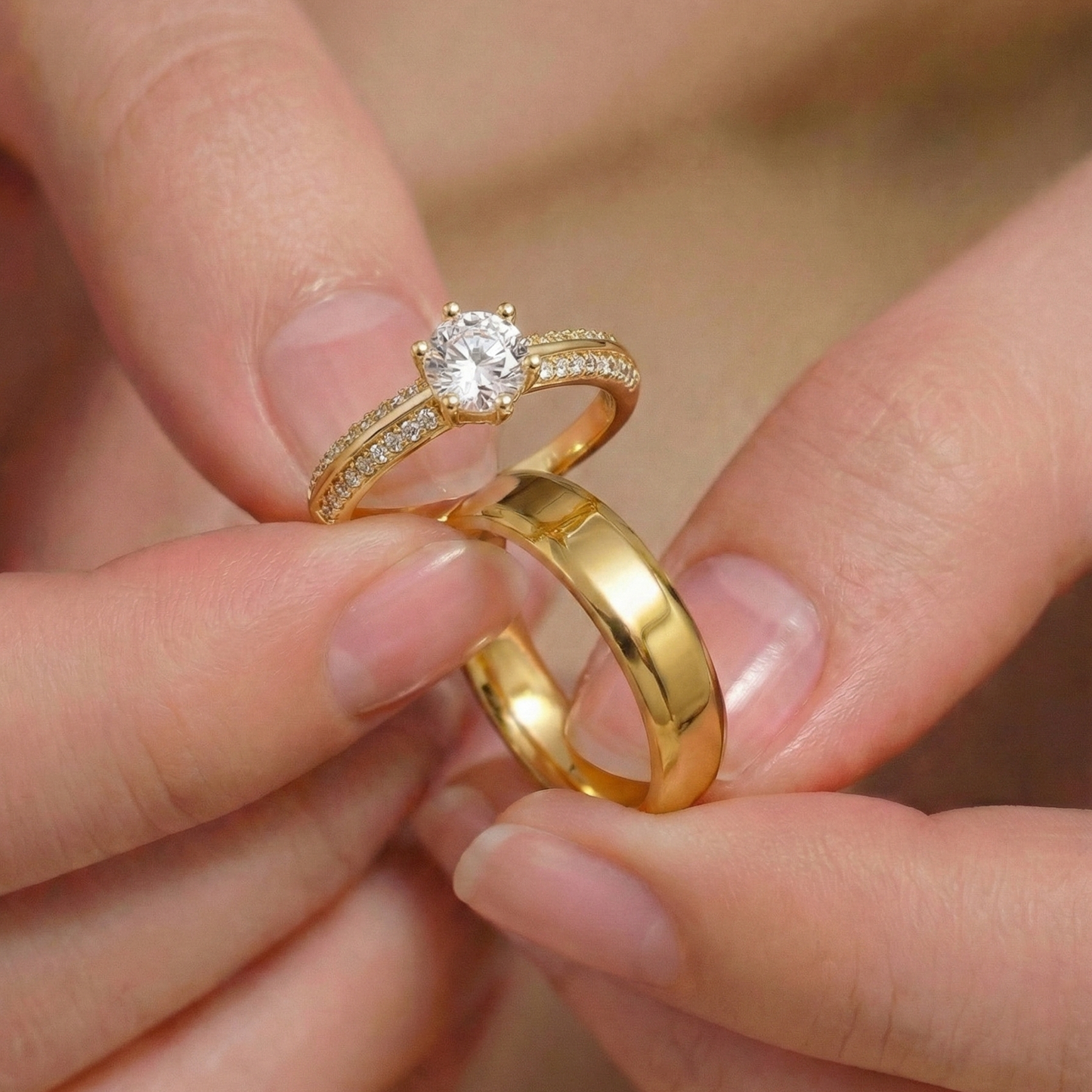 Anillos Promesa Queen – Set para Pareja