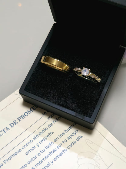 Anillos Promesa Lazos eternos – Set para Pareja