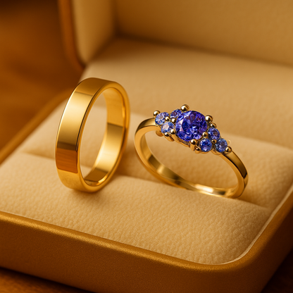 Anillos Promesa Alma Morada – Set para Pareja Octubre